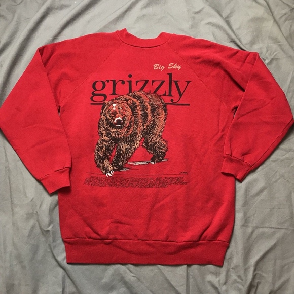 Hanes Other - Vintage Big Sky Grizzly Bear Sweatshirt Made USA